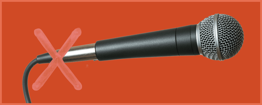 Crossed out Microphone Cable